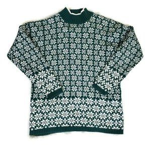 Nordic Snowflake Print Vintage Gap Sweater Medium